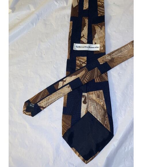 Vintage Metropolitan Museum of Art Silk Tie Abstract Architectural Pattern - Picture 3 of 10